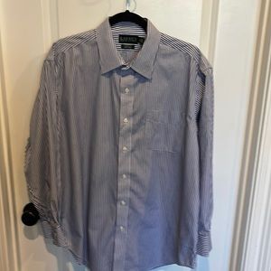 Men’s Blue and White stripped Ralph Lauren dress shirt
